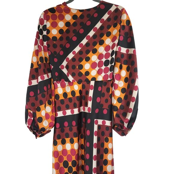 ZARA Dot Matrix Multicolor Print Midi Long Dress, Size: XS - Picture 11 of 16